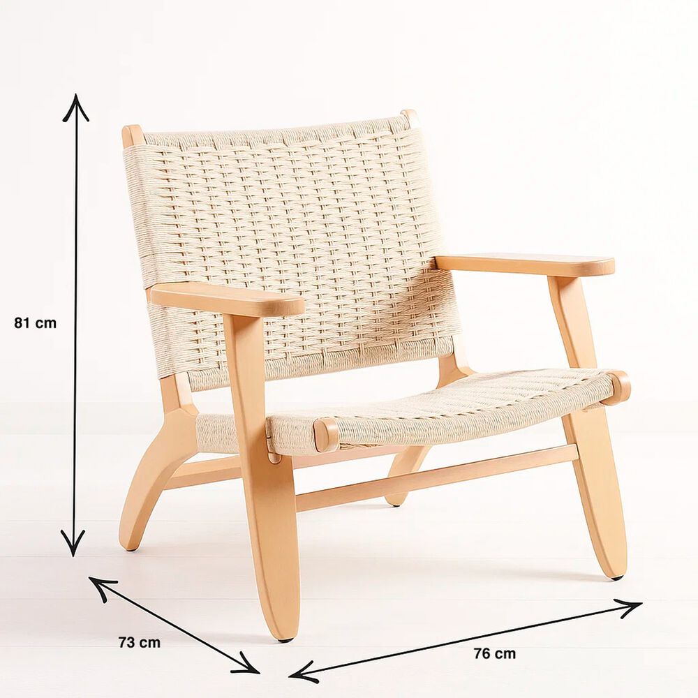 Butaca Sitial Danesa Wegner - Madera Hilo De Cuerda image number 10.0