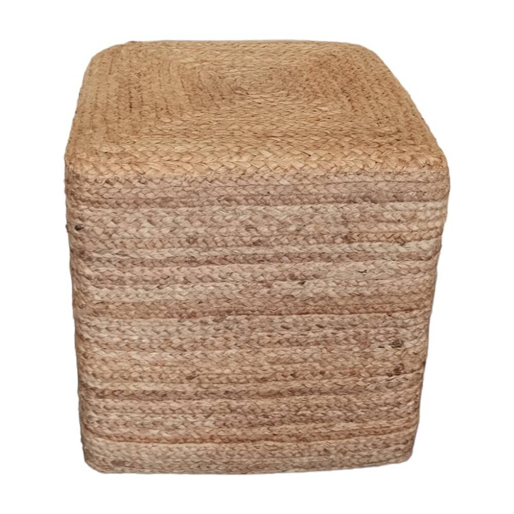 Pouf De Yute Natural Cuadrado image number 0.0