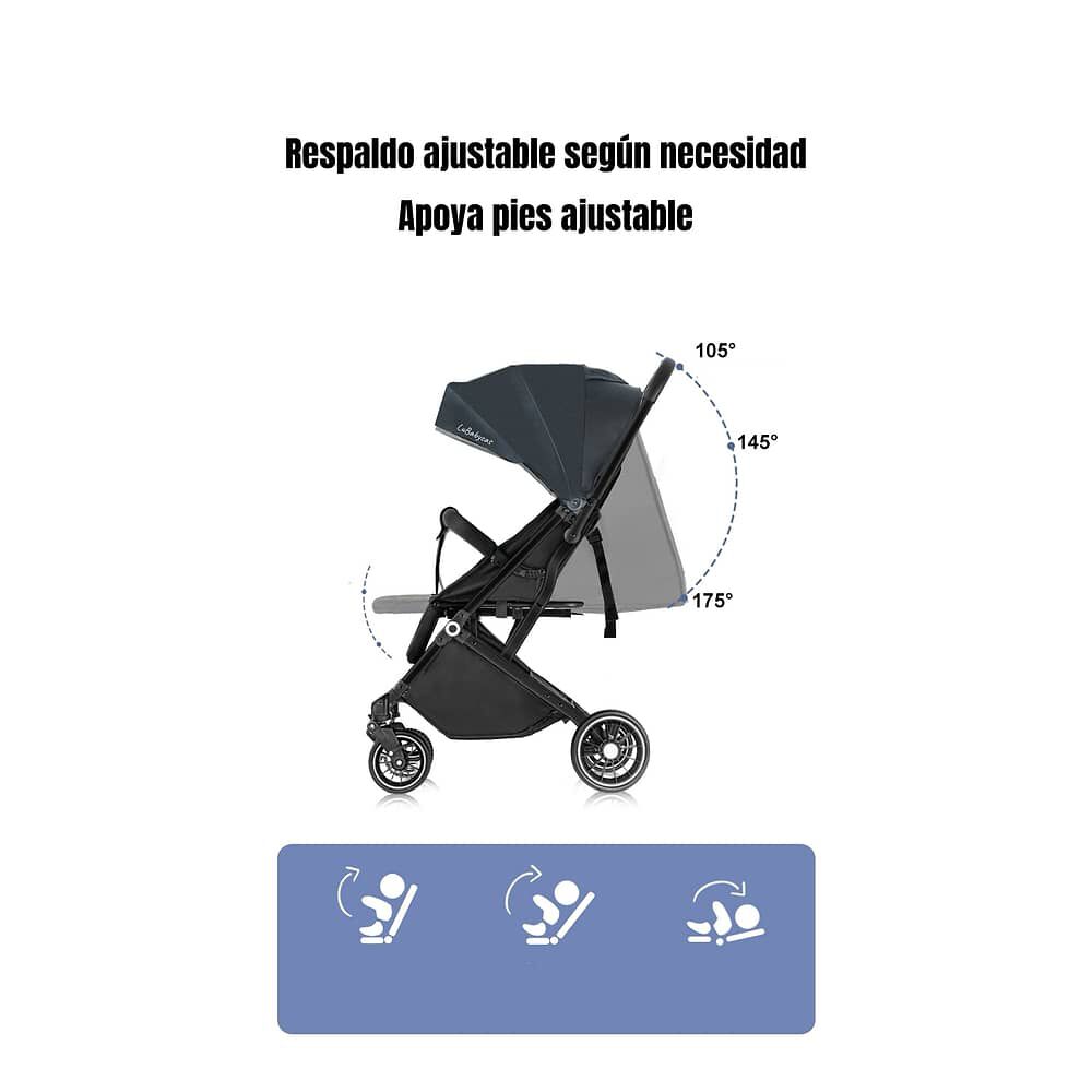 Coche De Paseo Maleta Compacto 0-3 A&ntilde;os Tour Negro Lubabycas image number 3.0