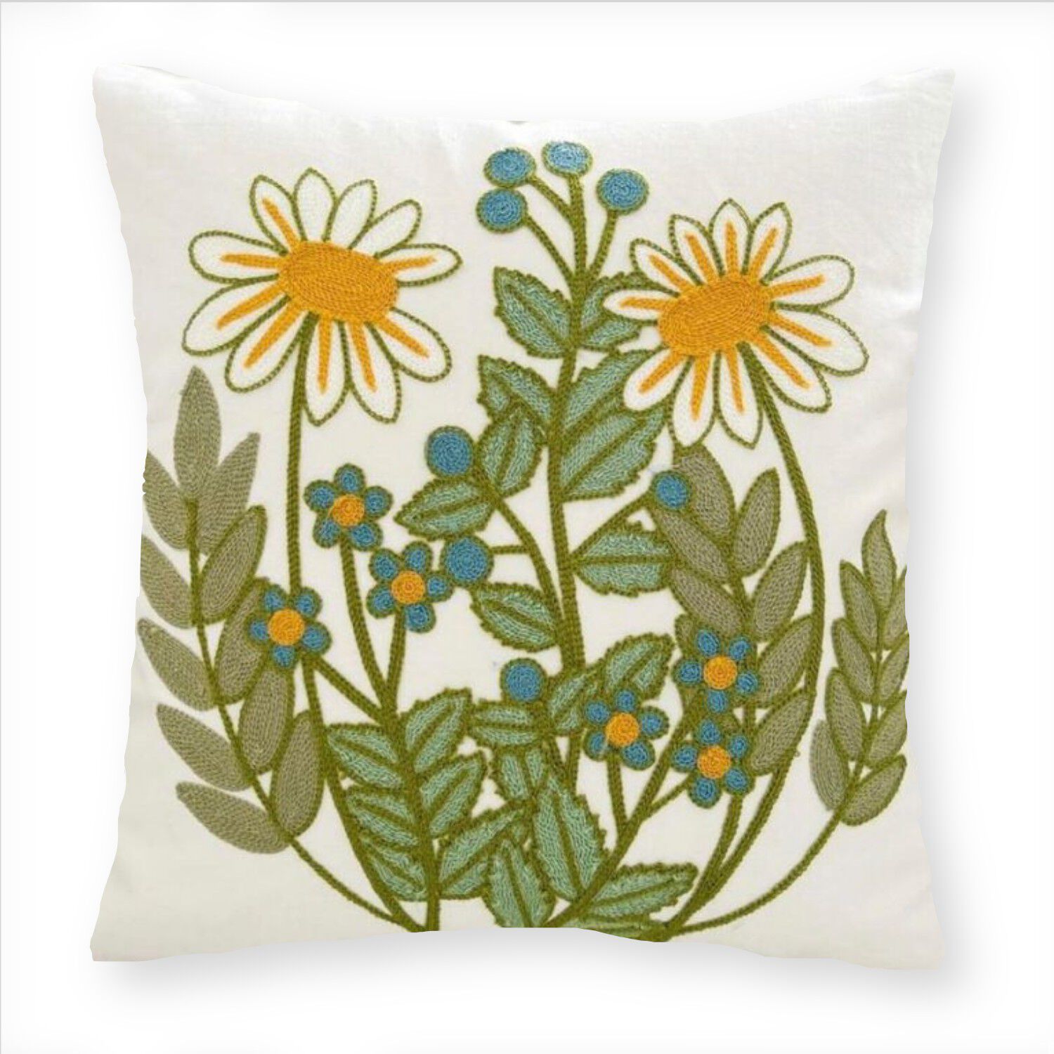 Funda Cojin Bordada 45x45 Cm Pareja De Flores image number 0.0
