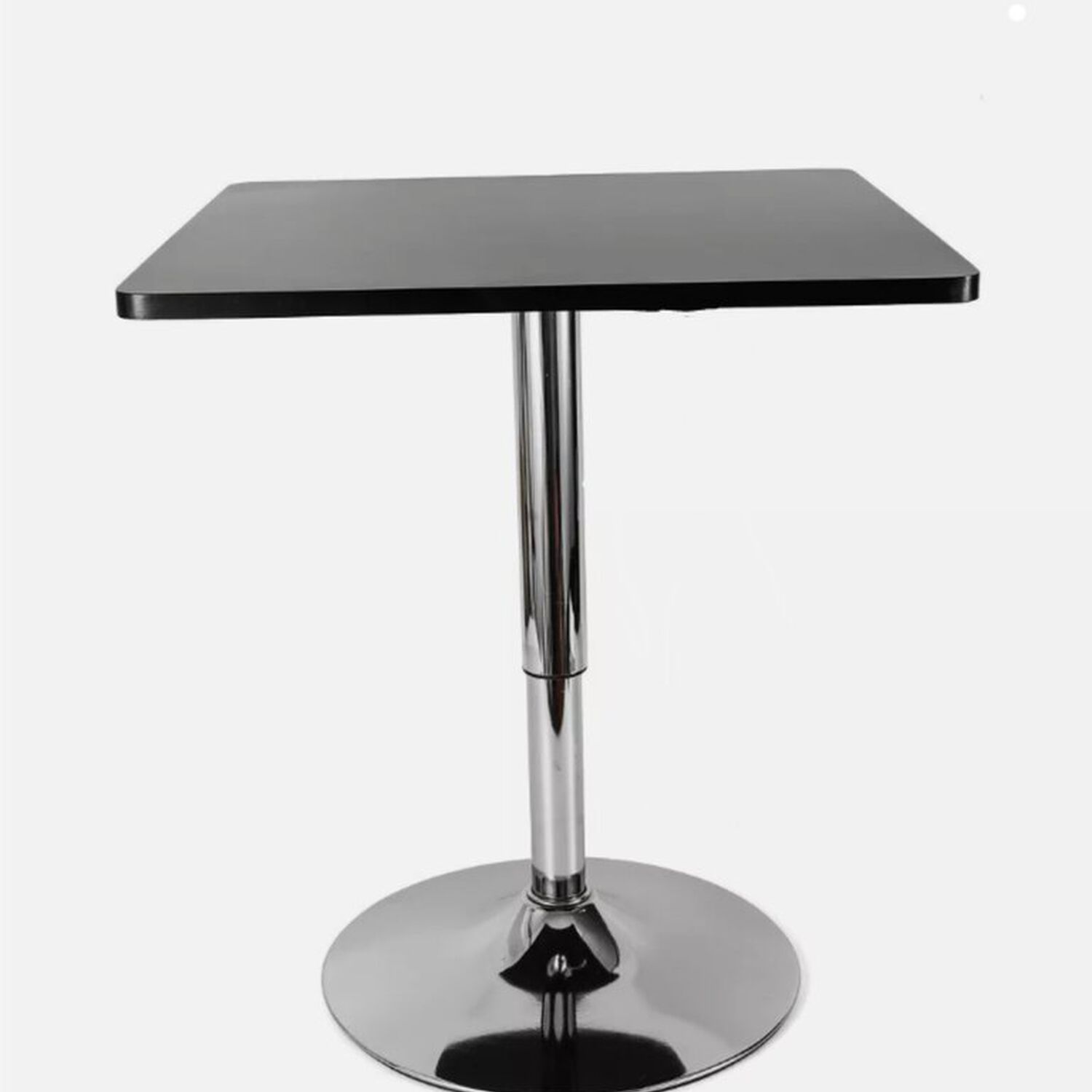 Mesa Bar De Altura Regulable Cuadrada 60 Cm Mdf Color Negro image number 0.0