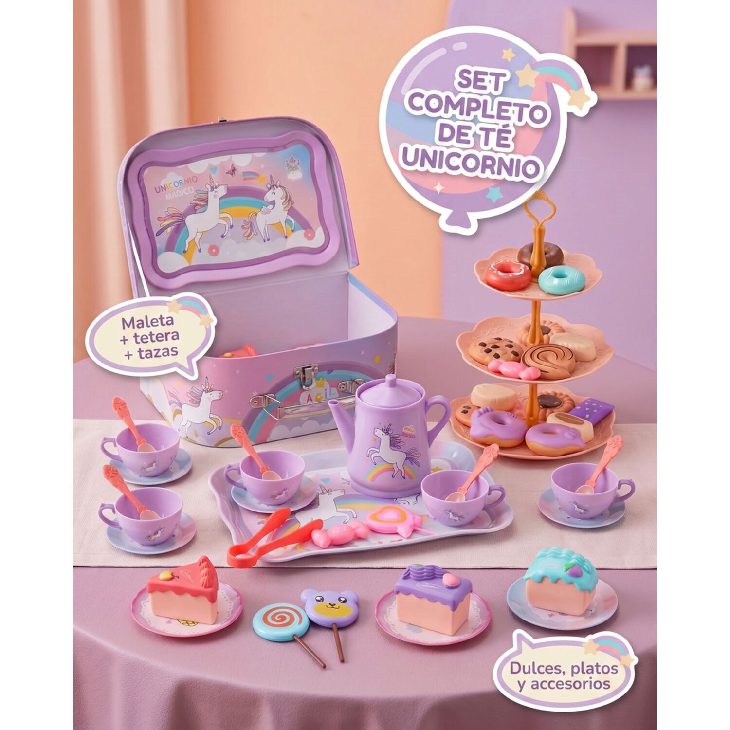 Maleta Juguete Unicornio Con Set T&eacute; Infantil Cocina image number 13.0