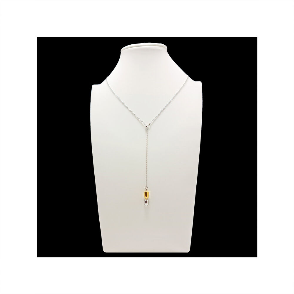 Colgante Largo Gota Plateado-dorado Graduable Color Plateado image number 0.0