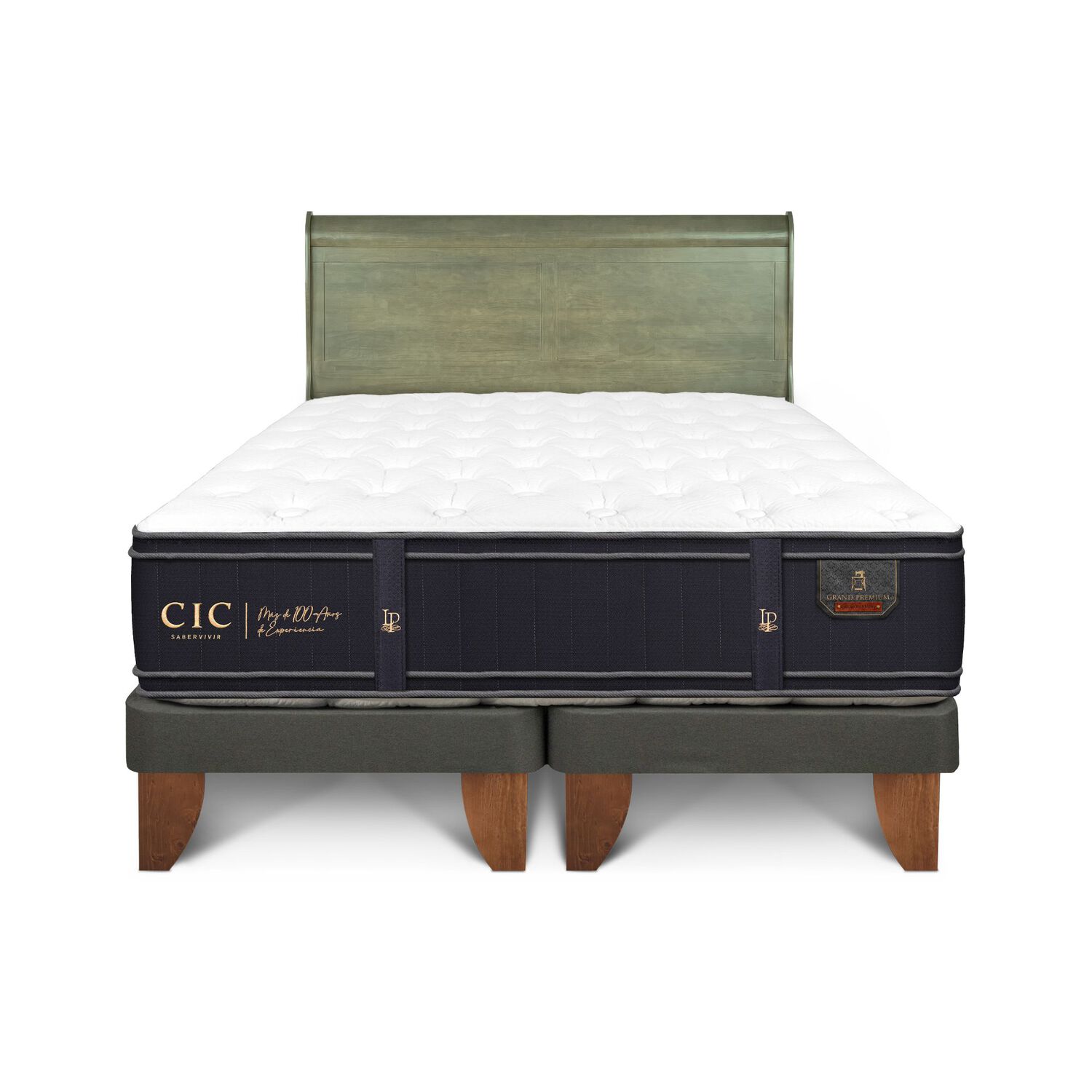 Cama Europea Cic Linea Premium / 2 Plazas / Base Dividida + Respaldo image number 0.0