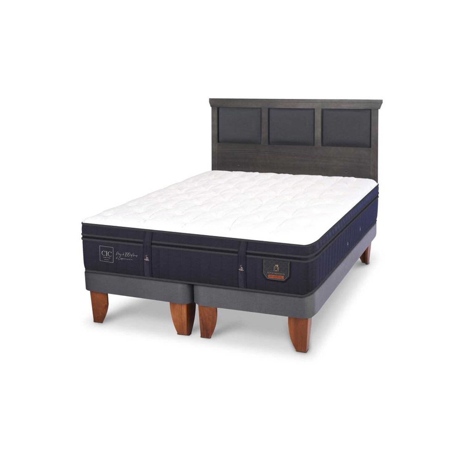 Cama Europea Cic Super Premium / King / Base Dividida + Respaldo image number 3.0