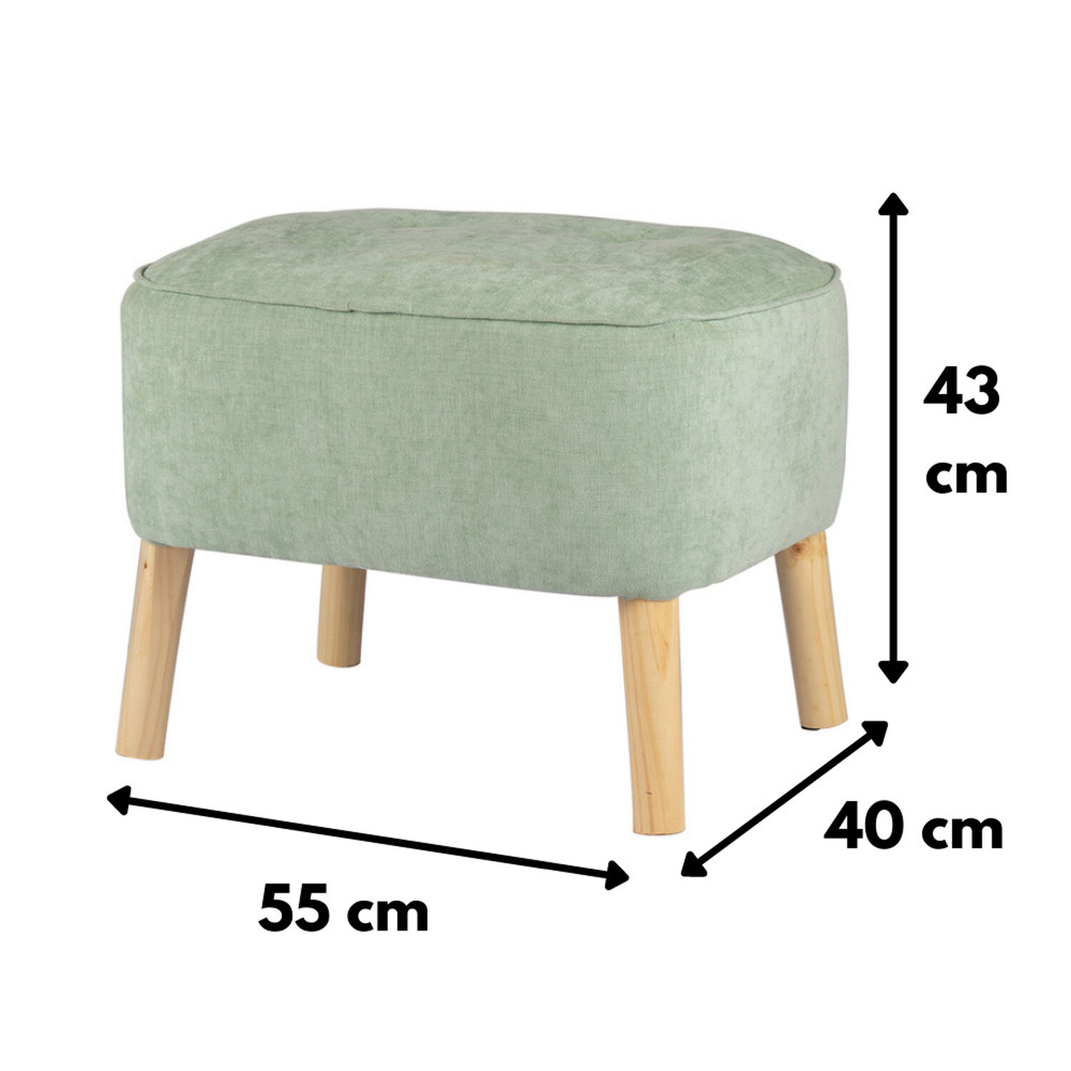 Pouf M&aacute;xima Verde Claro Altea 55x45x45 Cm M&aacute;xima Design image number 4.0