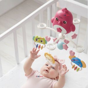 M&oacute;vil Giratorio Musical Proyector Beb&eacute; Ni&ntilde;a Rosado