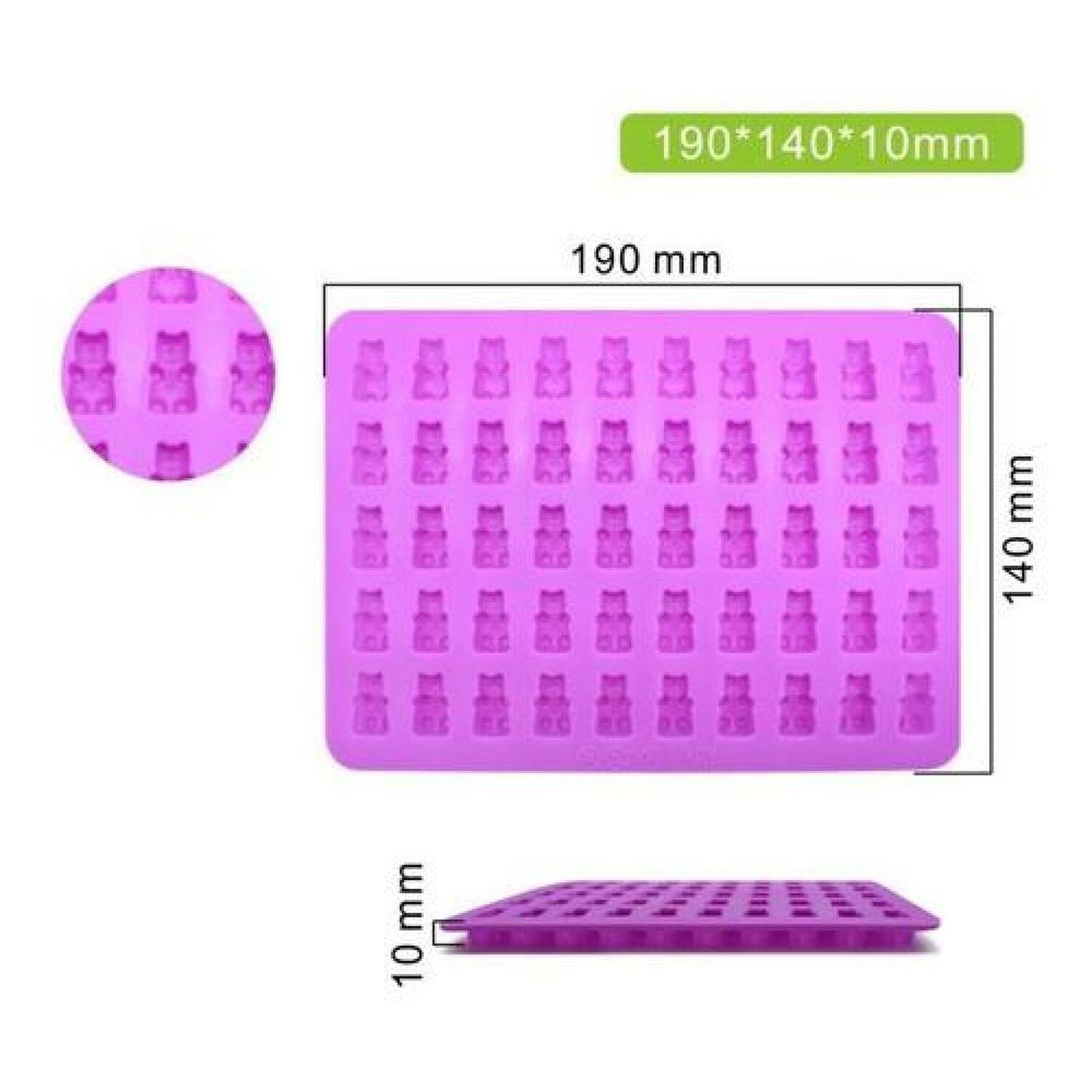 Molde De Silicona Para 50 Mini Ositos Gomitas (estoykuku) image number 4.0