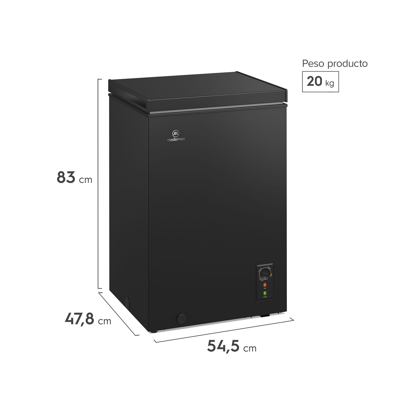 Congelador Freezer Horizontal Dual 97l Fr&iacute;o Directo H100b Negro image number 2.0