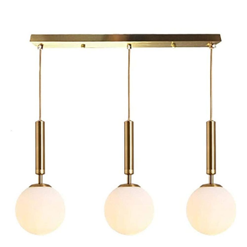 Lampara Colgante Led 3 Luces Redondas Doradas Modernas image number 0.0