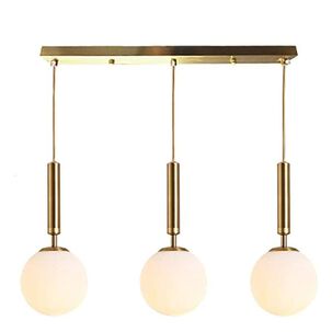 Lampara Colgante Led 3 Luces Redondas Doradas Modernas