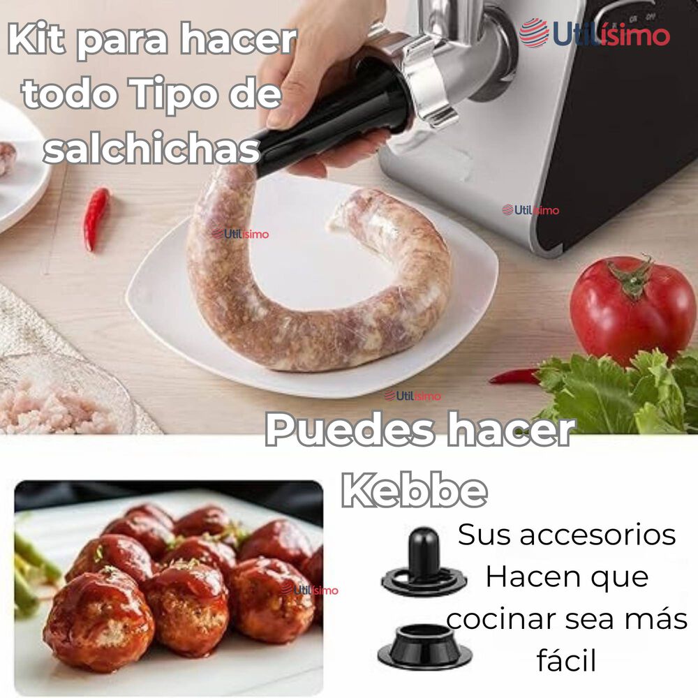 Máquina Moledora De Carnes Picadora Eléctrica 2500w De Potencia Choclo image number 7.0