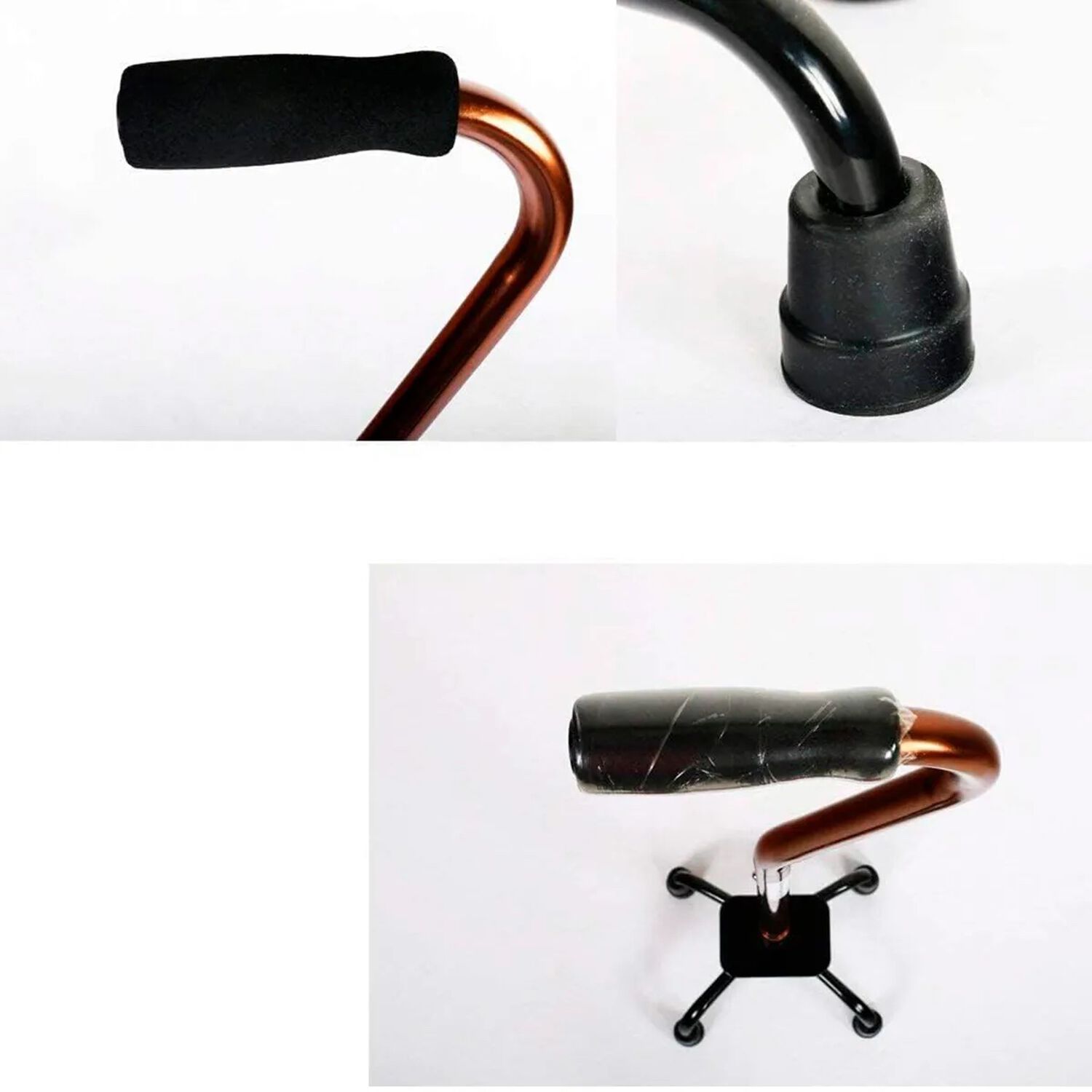 Baston Ortopedico Cuadriple Adulto Mayor Bronce 4 Apoyos image number 2.0