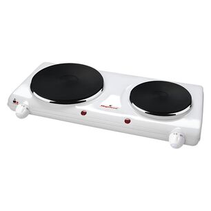 Cocina Electrica 2 Platos 2250w Blanco Mgf8023