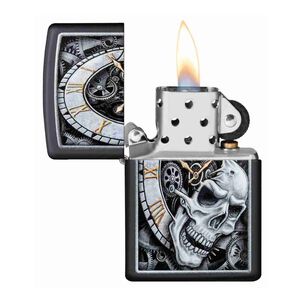 Encendedor Zippo Skull Clock Design Negro Zp29854