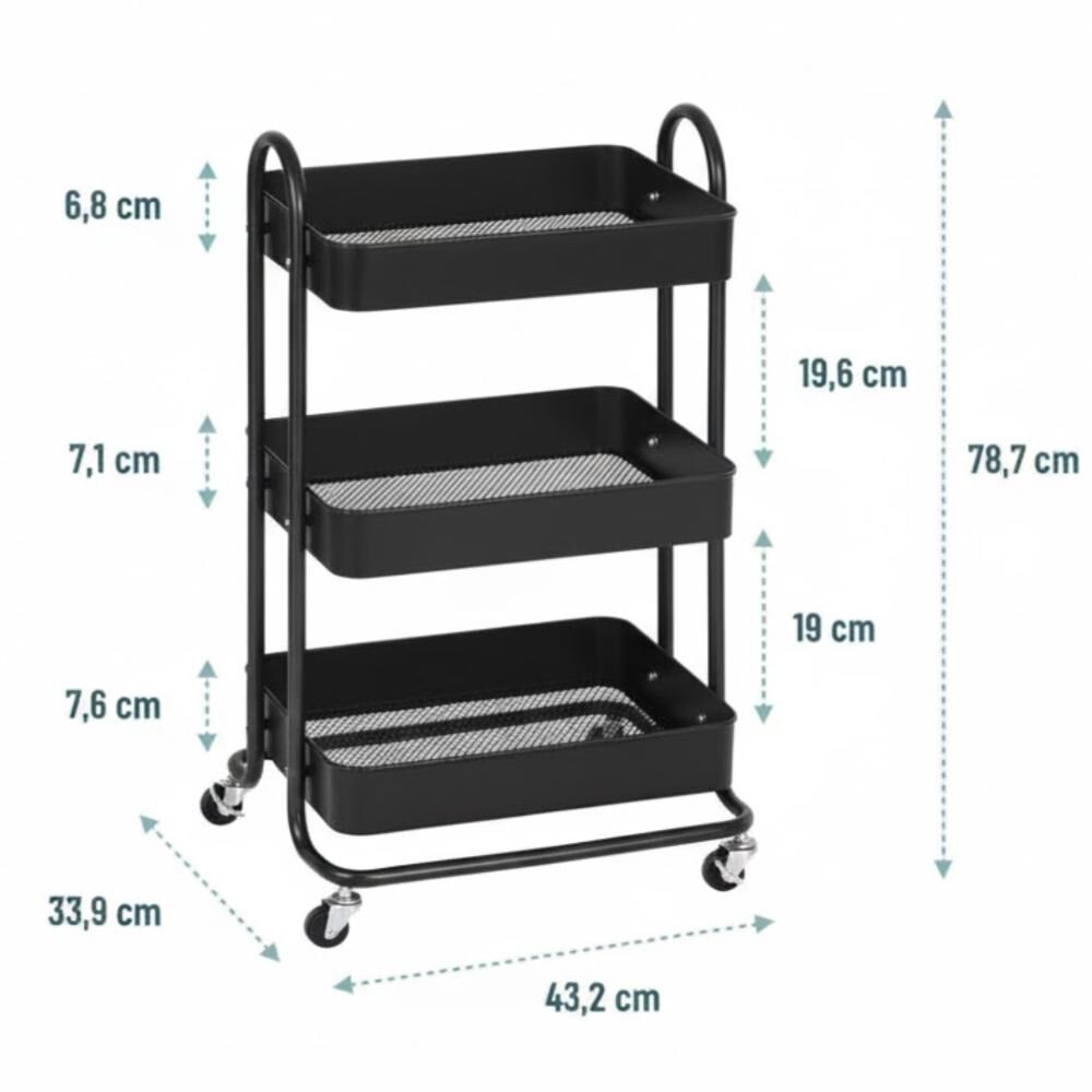 Carrito Carro Organizador Multiuso Con Ruedas Acero Multiuso image number 1.0