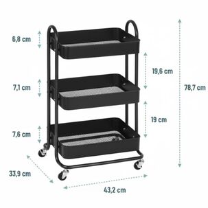 Carrito Carro Organizador Multiuso Con Ruedas Acero Multiuso