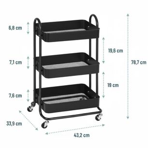 Carrito Carro Organizador Multiuso Con Ruedas Acero Multiuso