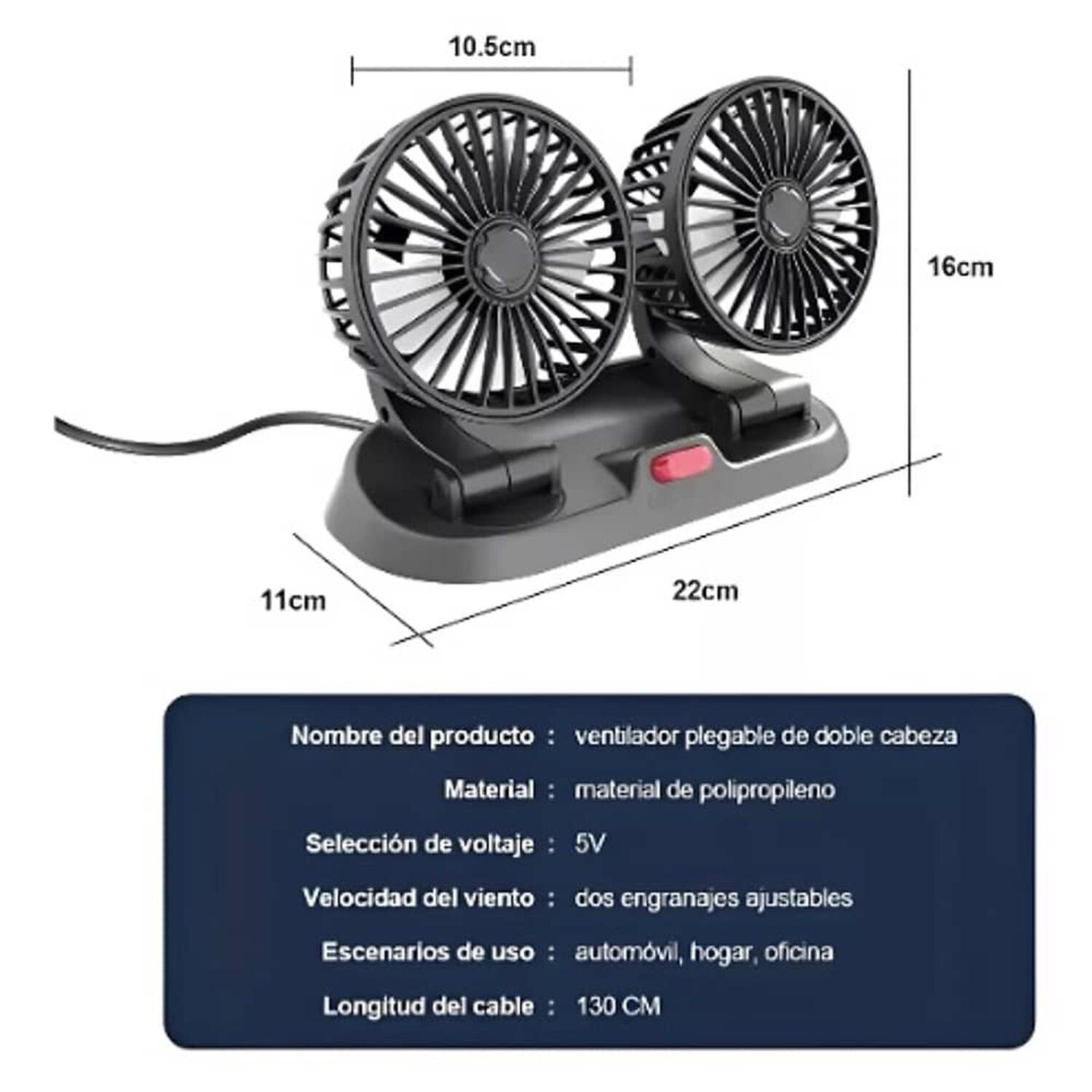 Ventilador Escritorio Usb Doble Cabezal image number 3.0