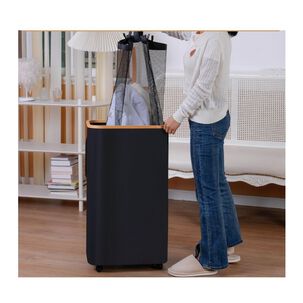 Cesto Ropa Sucia 75l Con Tapa Bolsa Extraible Negro