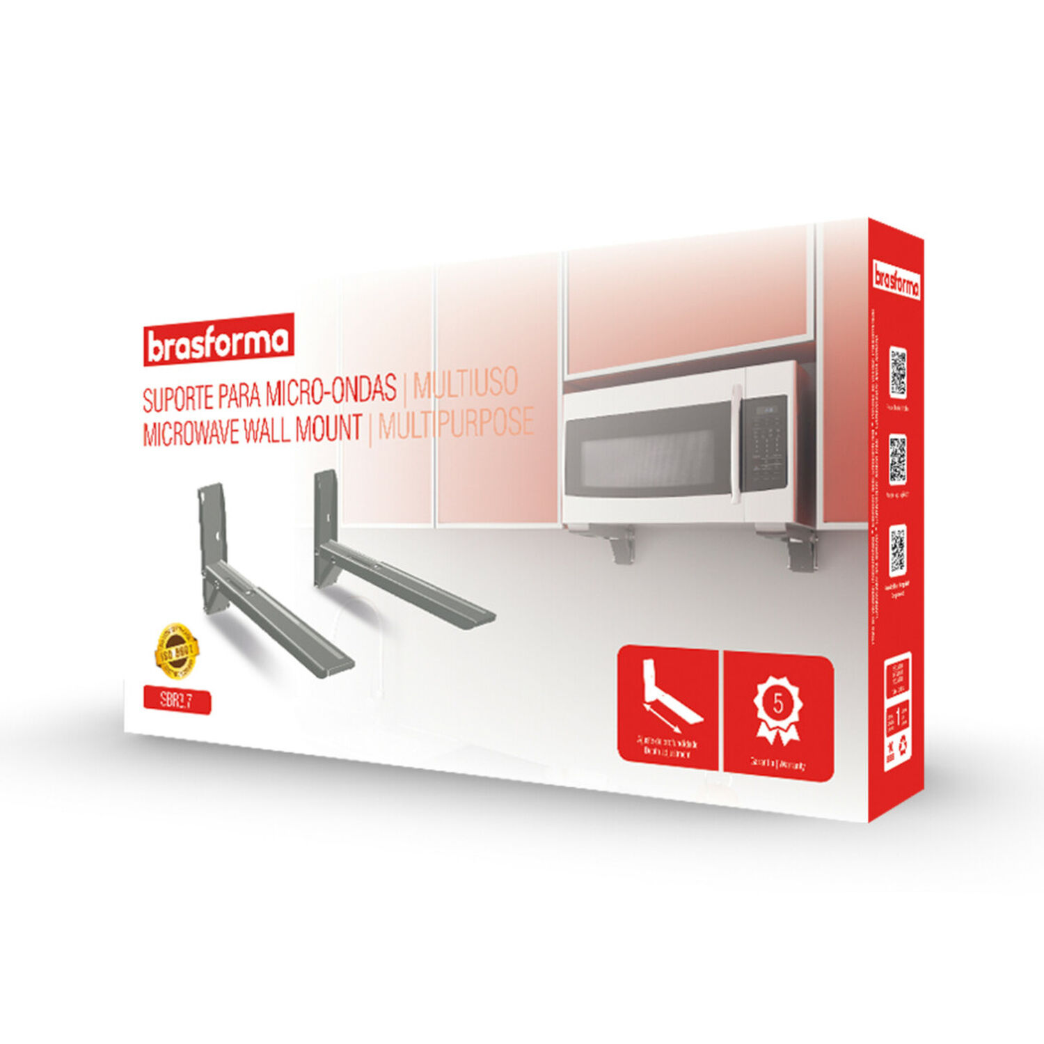 Soporte Para Horno Microondas Ajustable 30kg Plata Sbr3.7 Brasforma image number 4.0