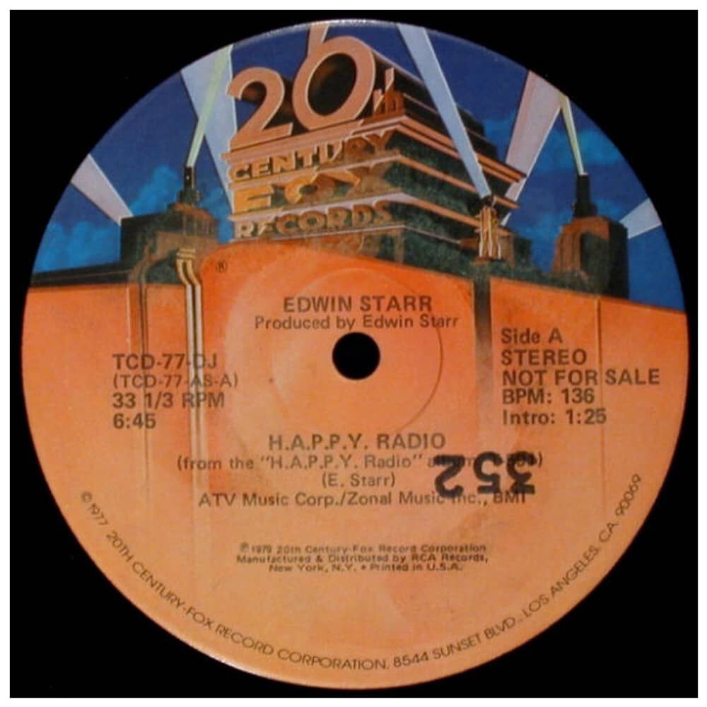 Edwin Starr - H.a.p.p.y. Radio | 12" Maxi Single Usado image number 3.0