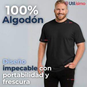 Polera Camiseta 100% Algodón Premium Manga Corta Básico Negro Hombre Polera Camiseta 100% Algodón Premium Manga Corta Básico Negro Hombre