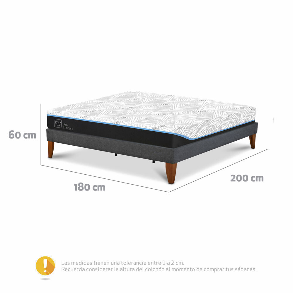 Cama Europea Cic Green Infinity / King / Base Dividida image number 2.0