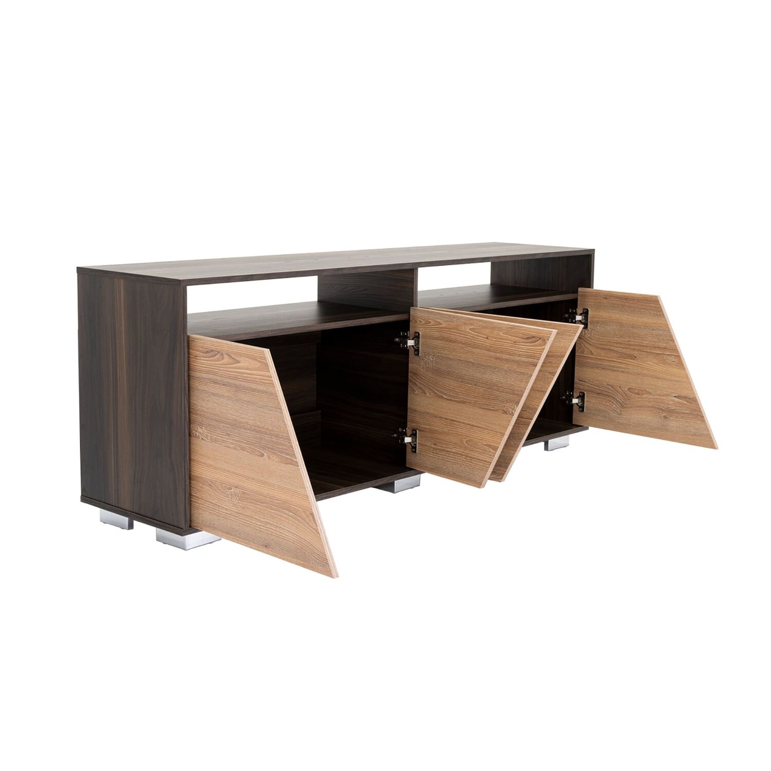 Rack Tv 70" 4 Puertas Fm-010c Cafe Claro Y Caf&eacute; Oscuro image number 3.0