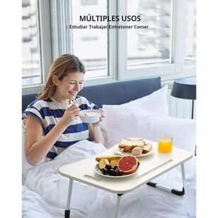 Mesa Notebook Plegable Cama Sof&aacute; Con Portavaso Blanco