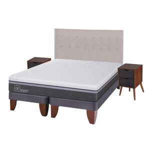 Cama Europea Cic Ortopedic Advance / King / Base Dividida  + Set De Maderas