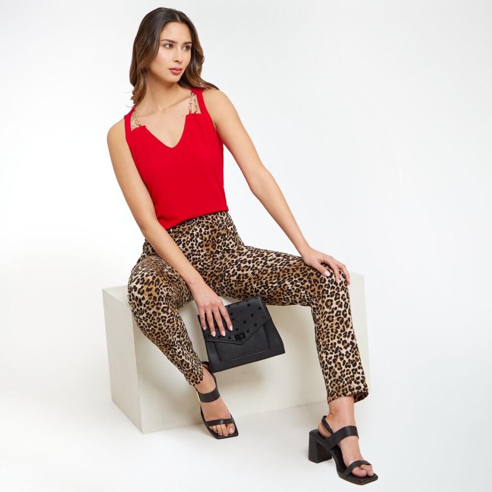 Blusa Brillos En Hombros Sin Mangas Cuello V Mujer Kimera image number 1.0