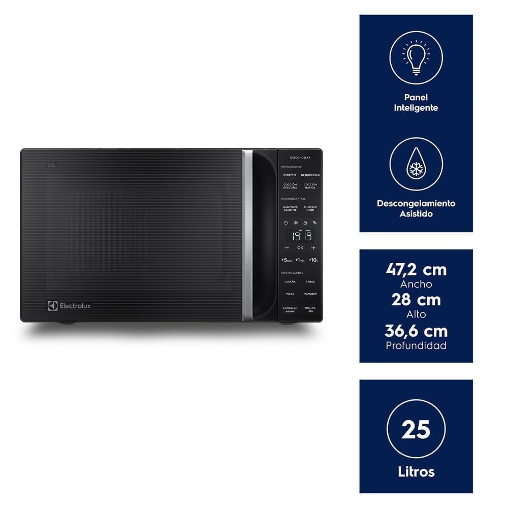 Microondas Electrolux 25 Litros Digital Me25n Negro image number 1.0