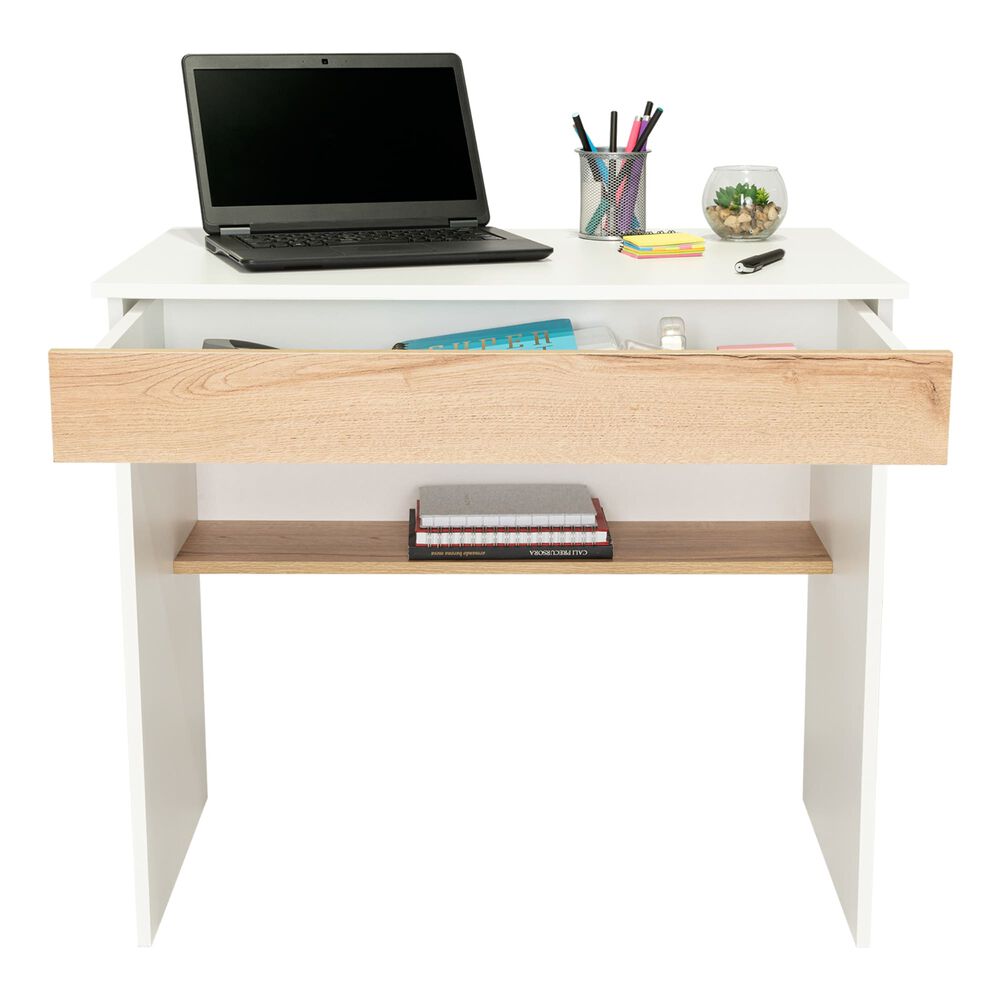 Escritorio 1 Cajon Fm-052b Blanco Y Caf&eacute; Claro image number 4.0