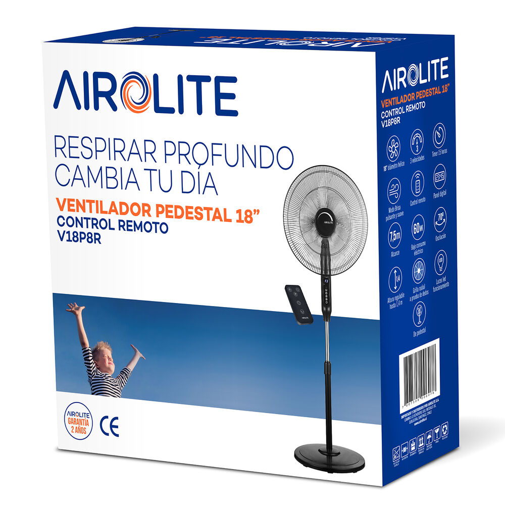 Ventilador De Pedestal Airolite V18p8r C/ Control Remoto image number 6.0