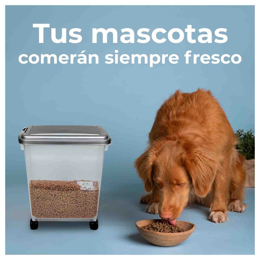 Contenedor Hermético Para Comida De Mascotas Con Ruedas image number 3.0