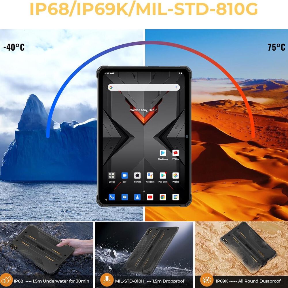 Tablet 4g Rugged Resistente Hotwav R7 - Ip68 Militar / Resiste Polvo, Golpes Y Agua image number 4.0
