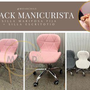 Set De 2 Sillas Mariposas Para Manicurista
