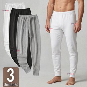 Pack 3 Calzoncillos Largos Algod&oacute;n Calza Hombre Invierno Primera Capa