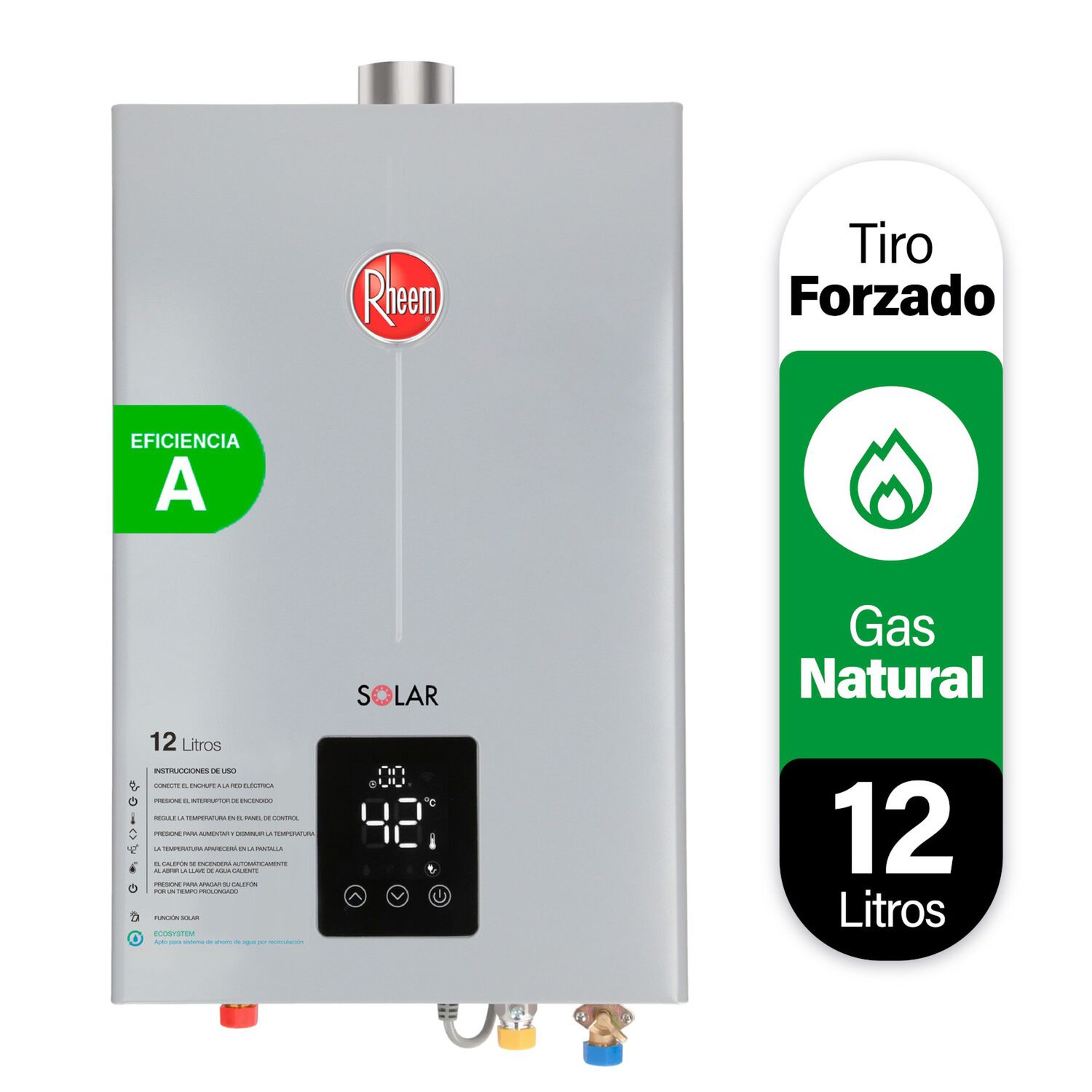 Calefont 12 Litros Gas Natural Tiro Forzado Rheem image number 1.0