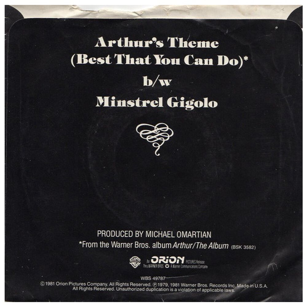 Christopher Cross - Arthur's Theme | 7" Single Usado image number 1.0