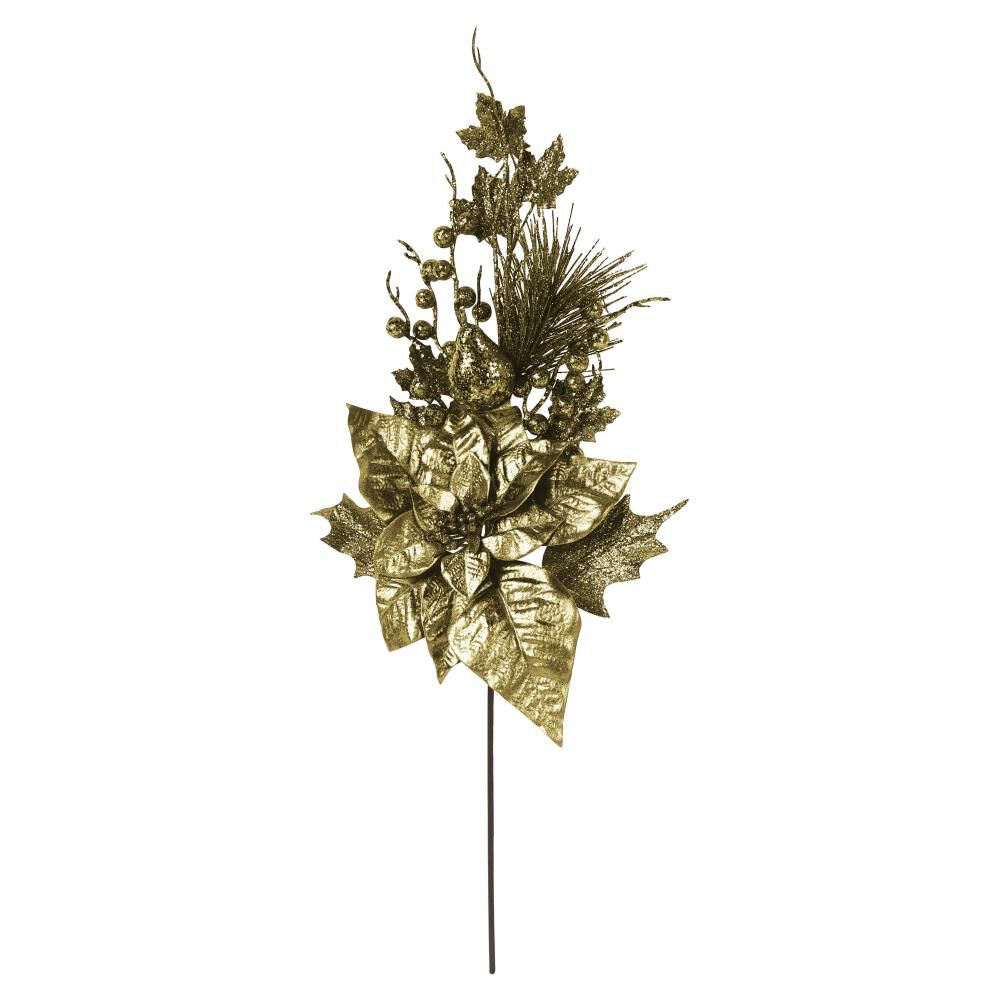 Flor Con Berry Gold  Navidad Casaideal image number 0.0