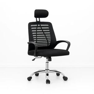 Silla De Oficina Ergos Ergonómica Con Cabeza - Negra