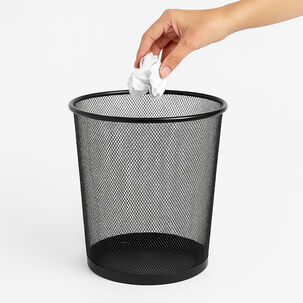 Basurero Metálico Redondo Negro | Ideal Para Home Office