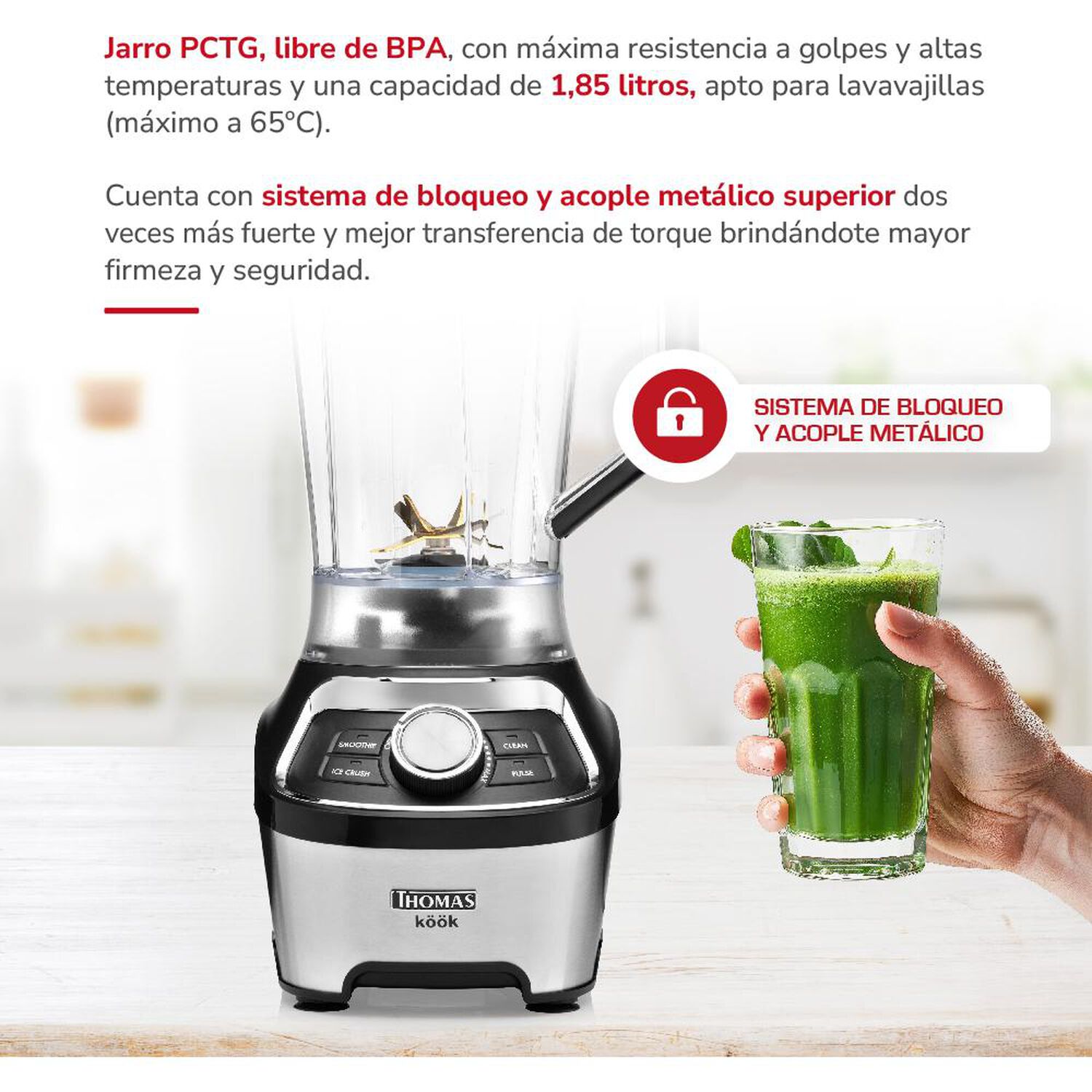 Licuadora Thomas Th-790d / 1,8 Litros / 1200 Watts image number 3.0