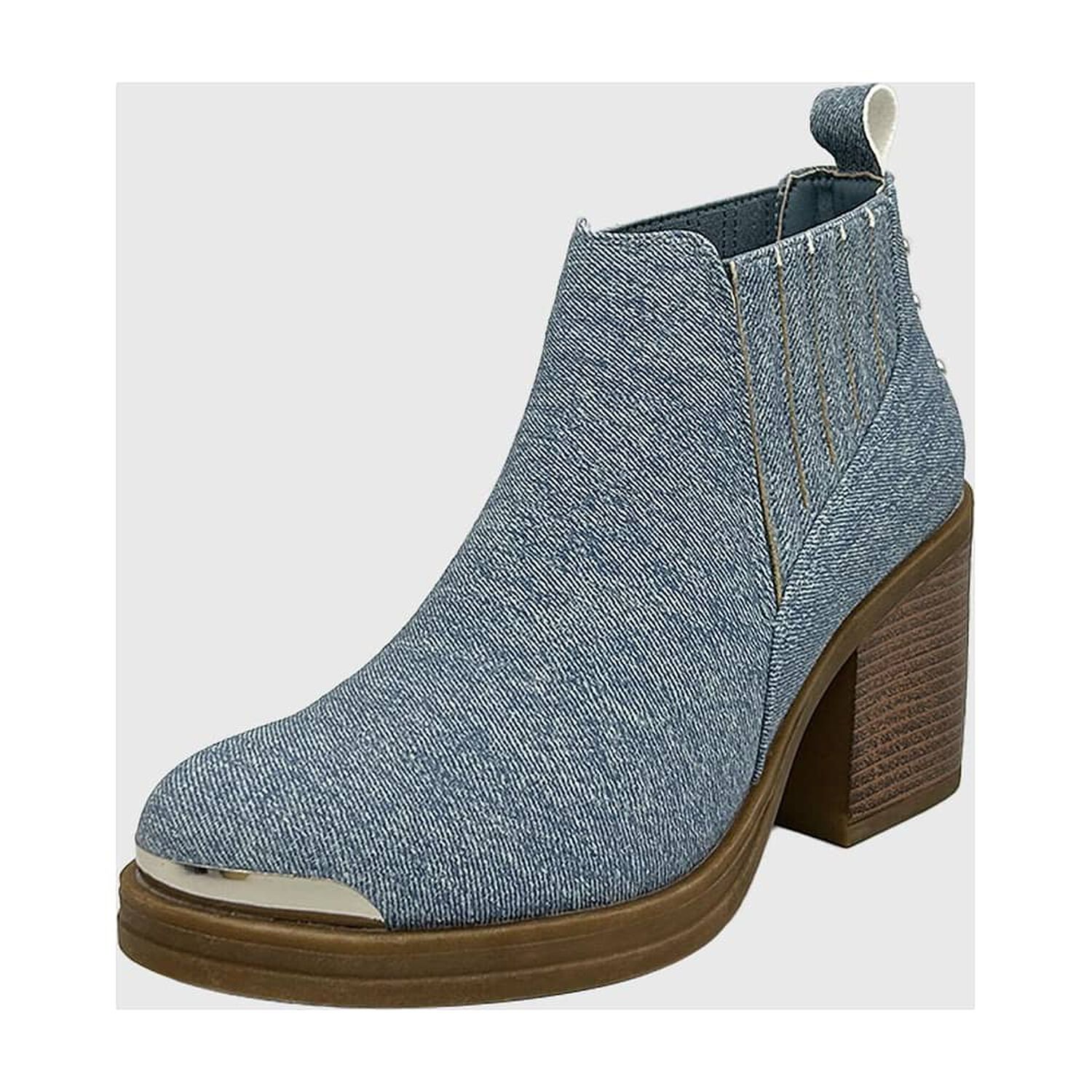 Botin Para Mujer Elasticado Con Taco Azul image number 0.0