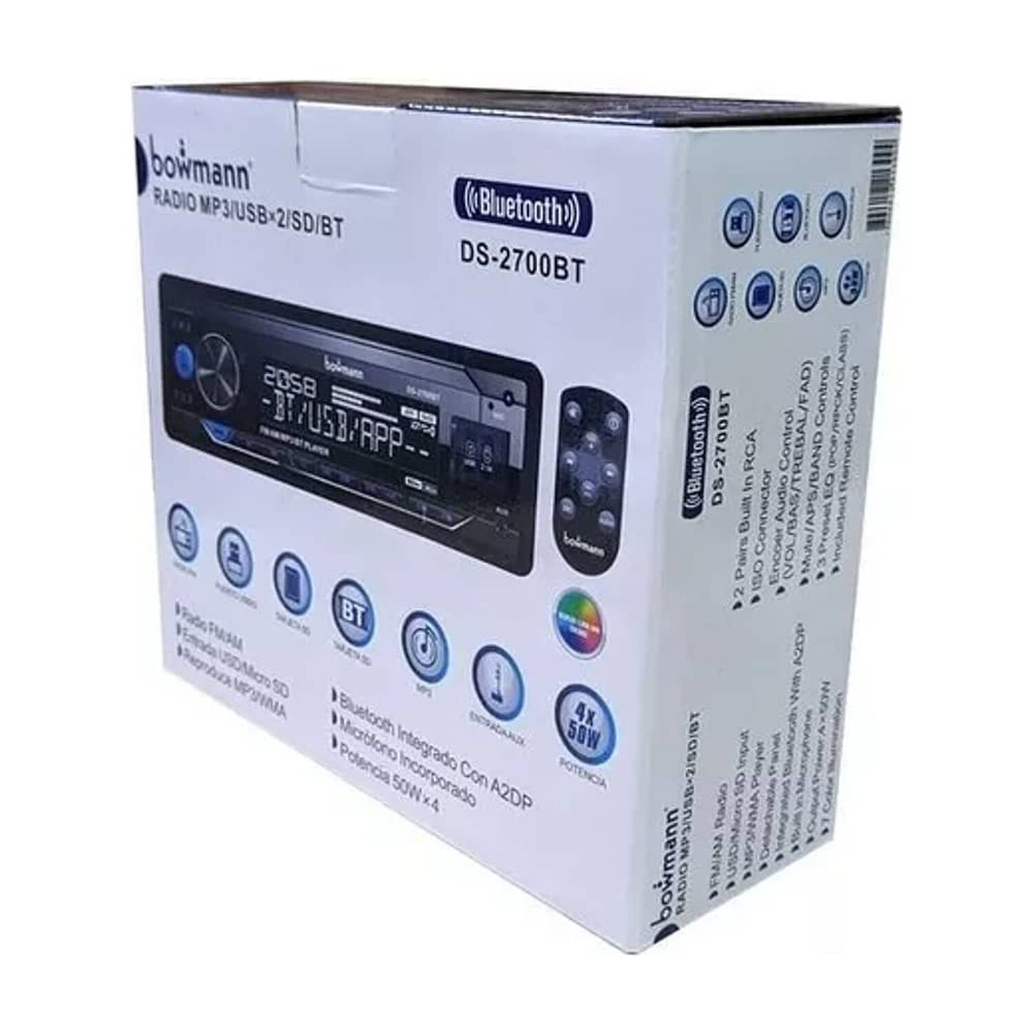 Radio De Auto Bowmann Ds-2700bt Con Usb, Bluetooth Y Lector De Tarjeta Sd image number 0.0