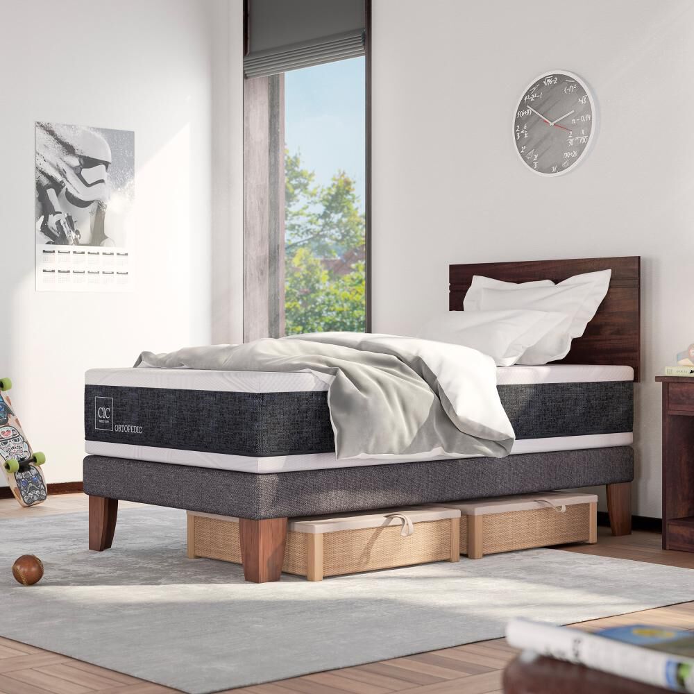 Cama Europea Cic New Ortopedic / 1.5 Plazas / Base Normal + Respaldo image number 5.0