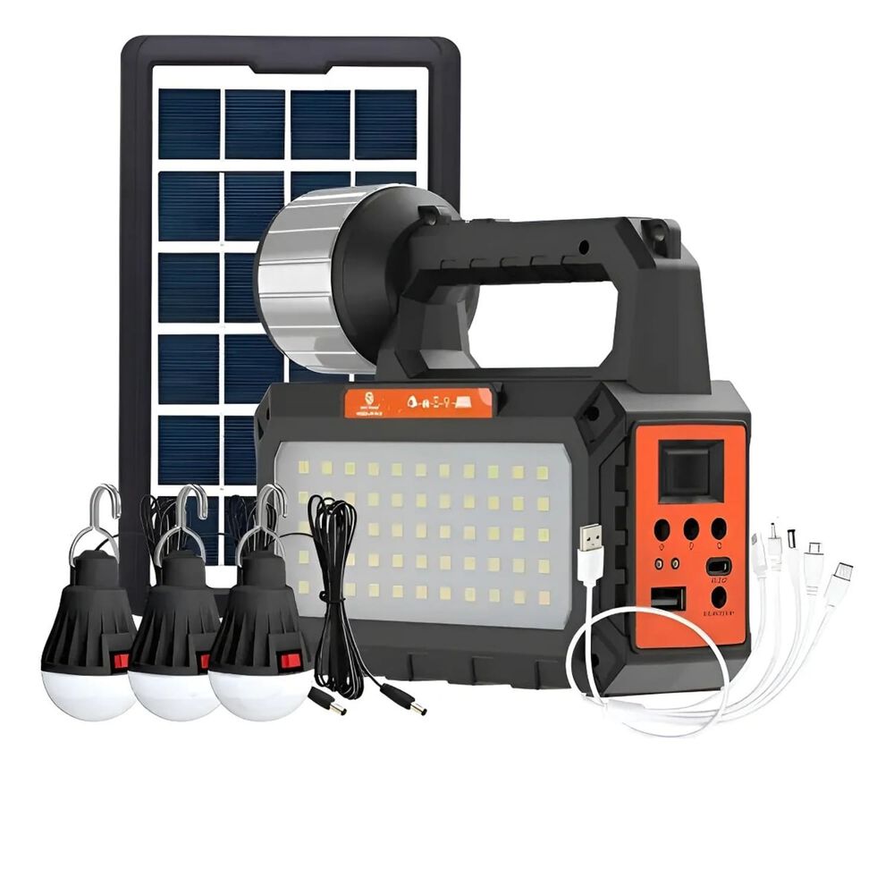 Kit Solar Easy Power Radio Bluetooth Linterna 3 Ampolletas Led 80w Recargable image number 0.0