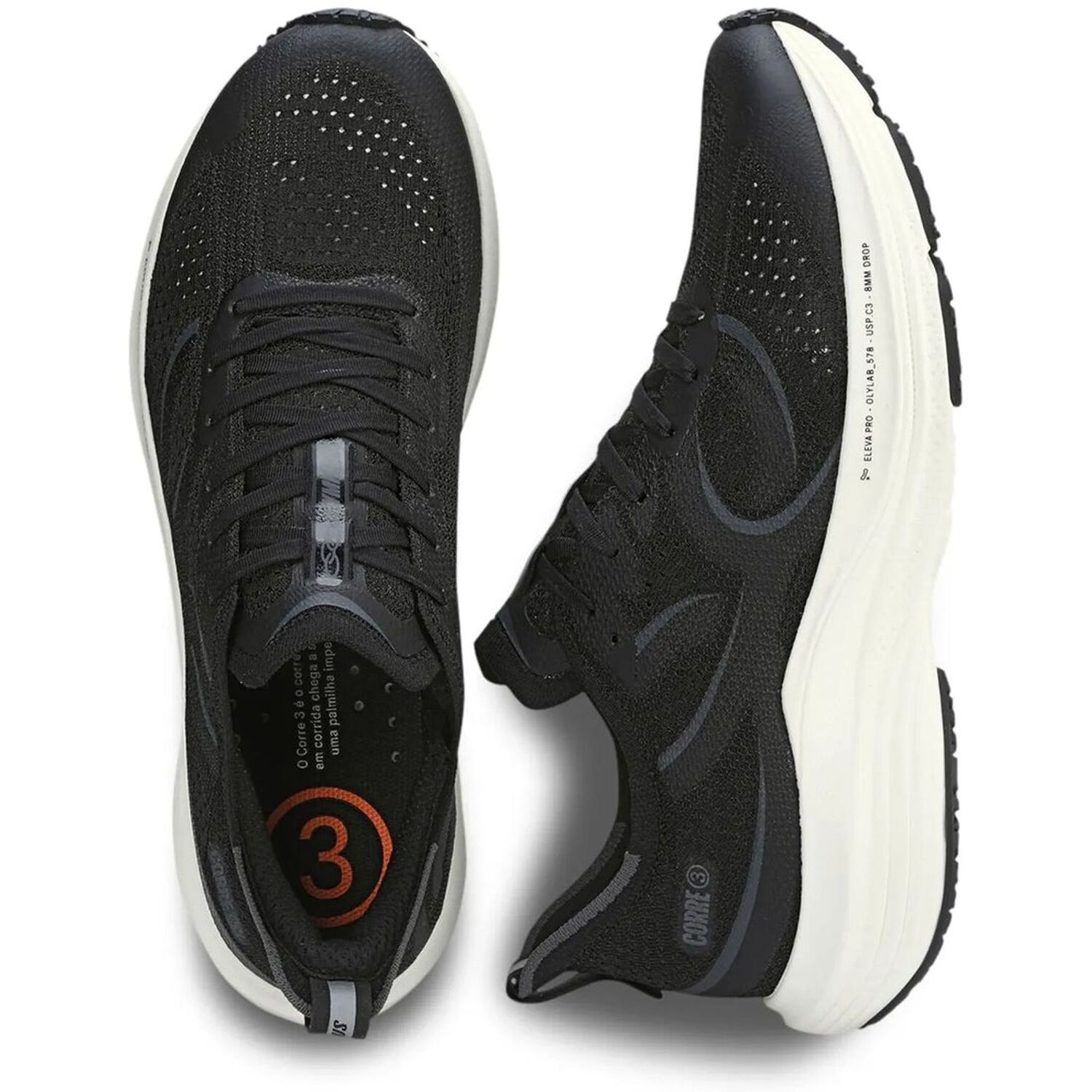 Zapatilla Running Hombre Corre 3 Negro/gris image number 3.0